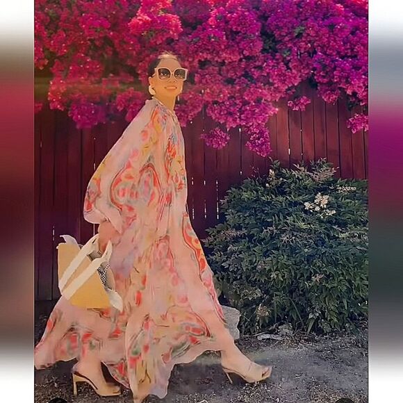 ZARA PRINTED MIDI DRESS ZW COLLECTION Maxi Multicolored - Picture 4 of 15